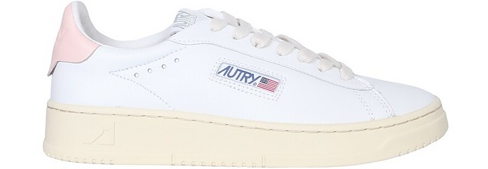 White/Pale Pink Leather Sneakers - AUTRY
