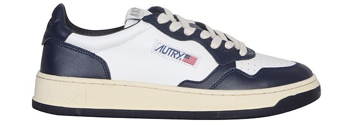 Navy Blue/White Leather Sneakers - AUTRY