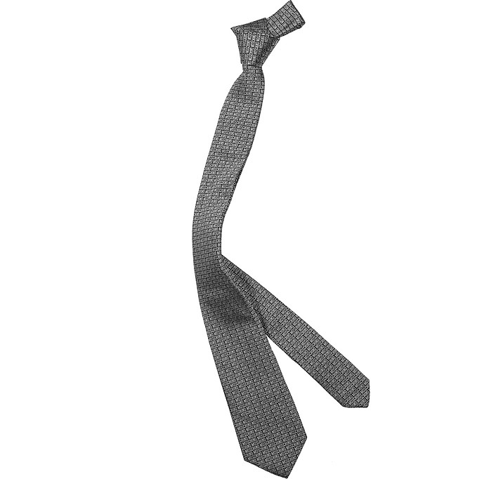 Moschino Moschino Signature Print Black & Gray Jacquard Silk Tie at ...