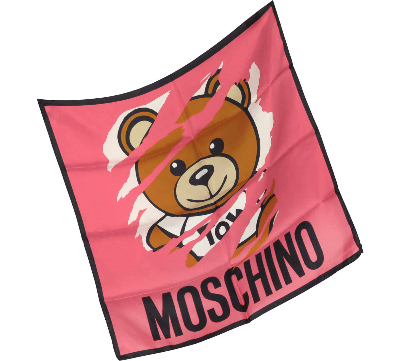 Moschino Pink Teddy Bear Silk Bandana 