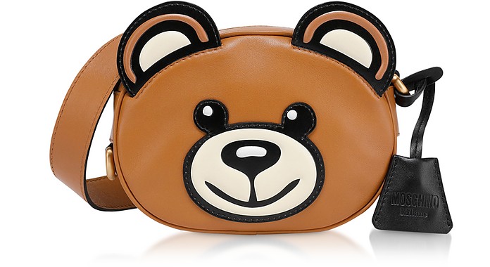 Small Teddy Bear Leather Shoulder Bag - Moschino