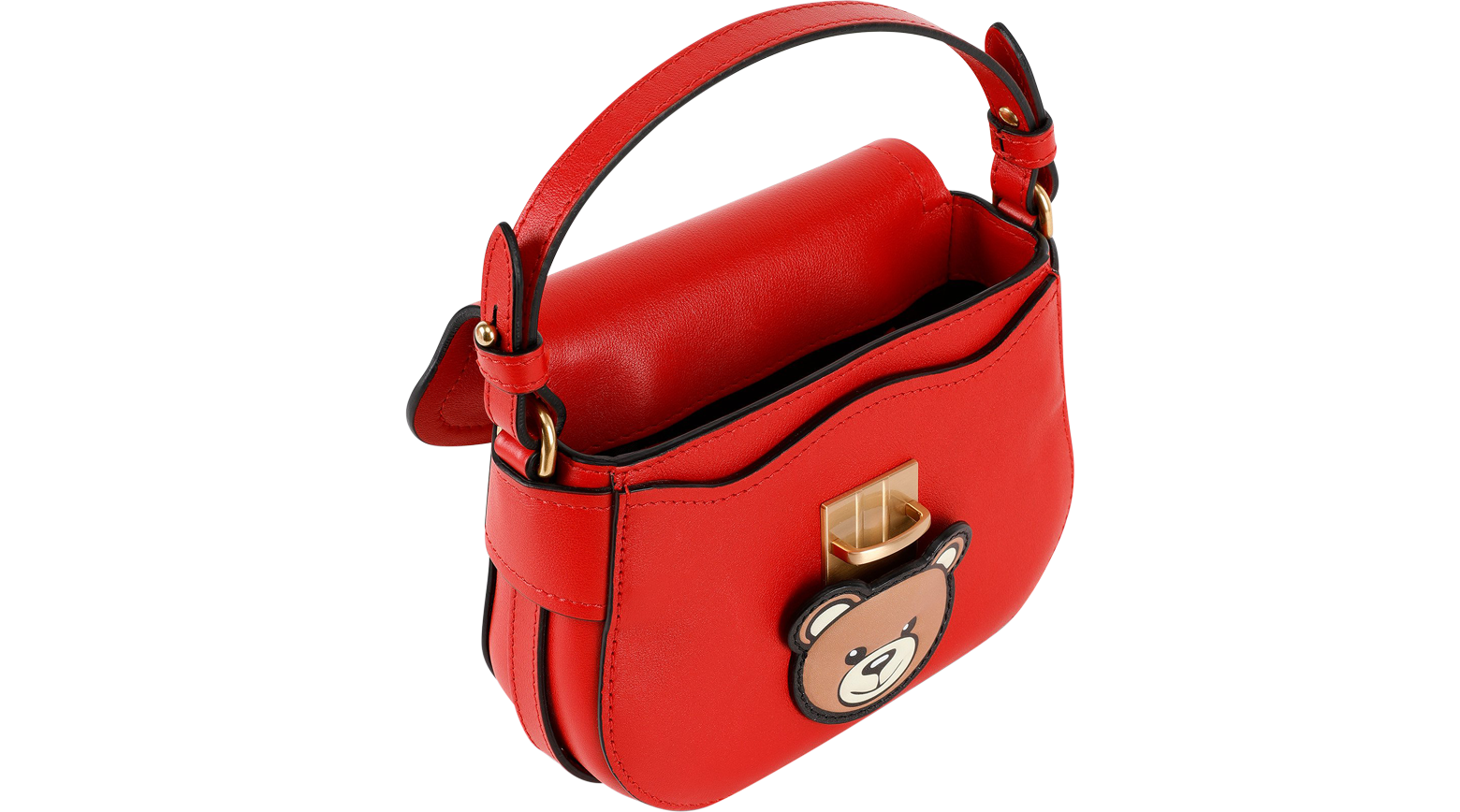 Moschino Small Red Leather Teddy Bear Shoulder Bag at FORZIERI
