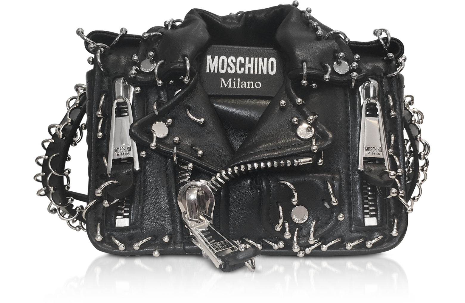 moschino biker jacket bag