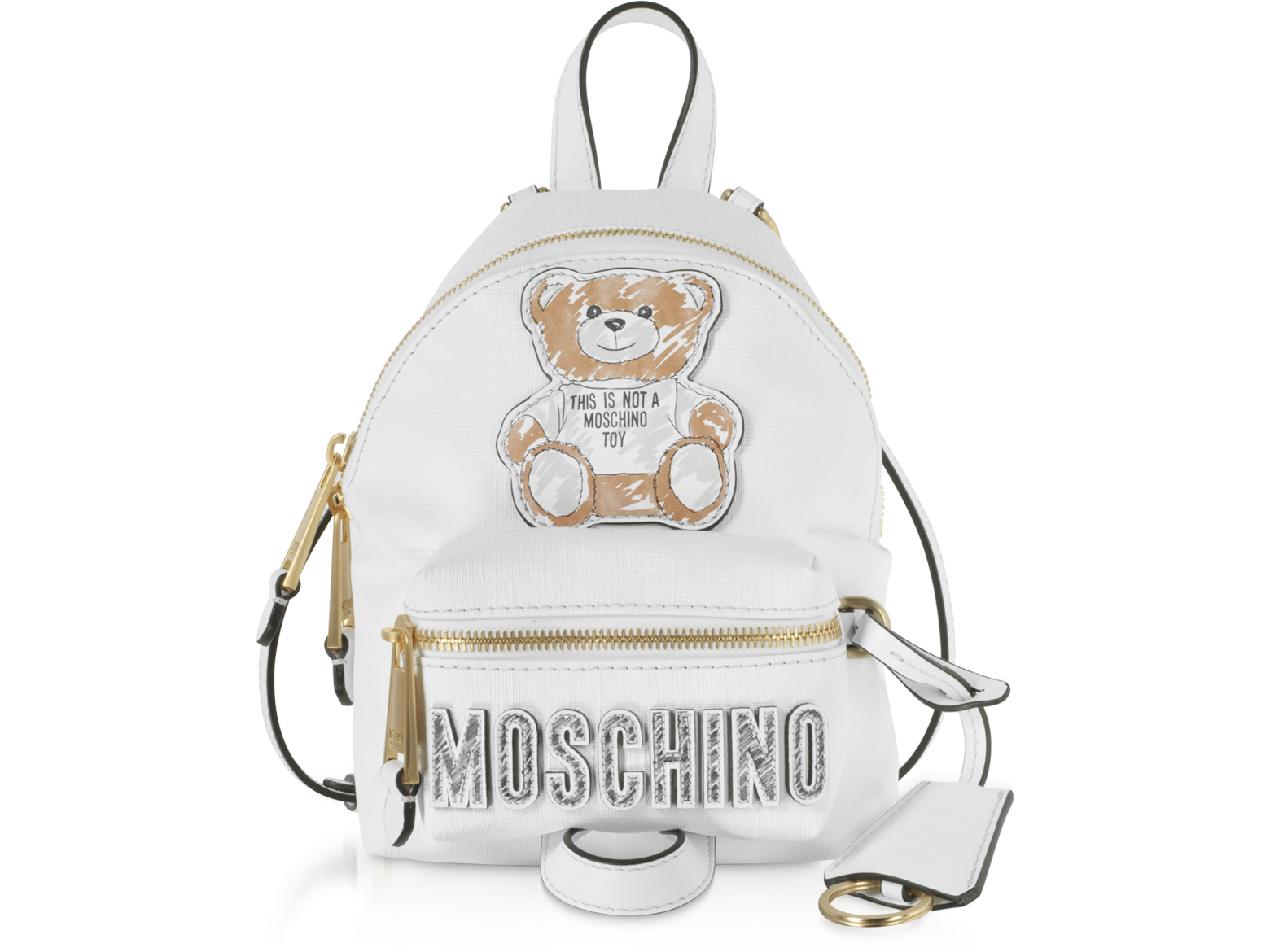 Moschino White Teddy Bear Brushstroke 