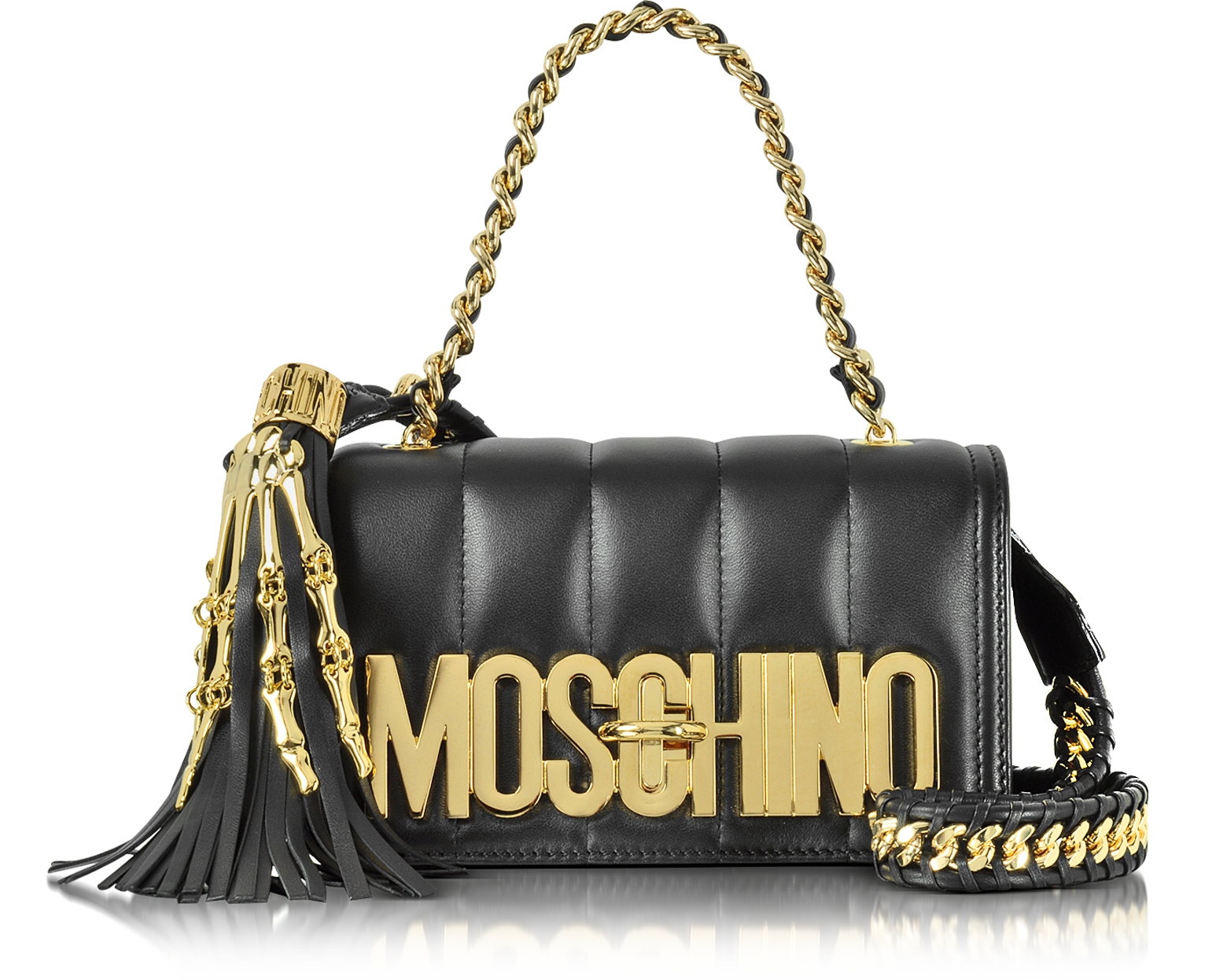 moschino small leather shoulder bag