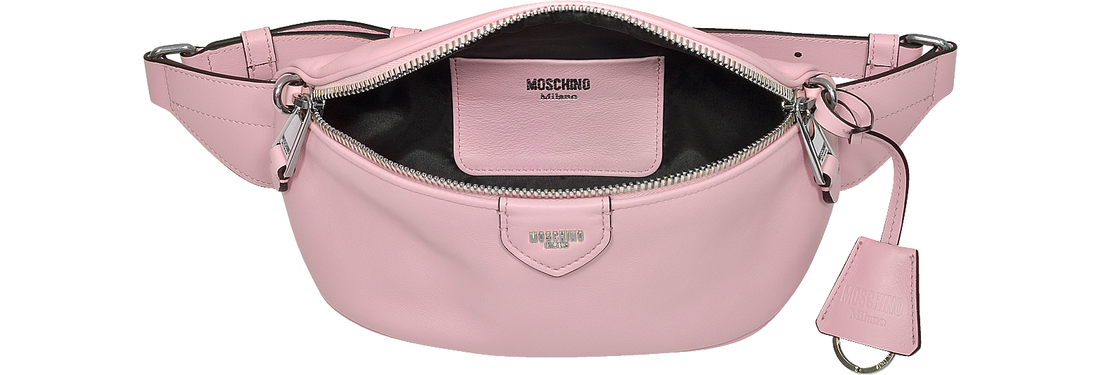 Moschino Micro Teddy Bear Nylon Belt Bag In Pink