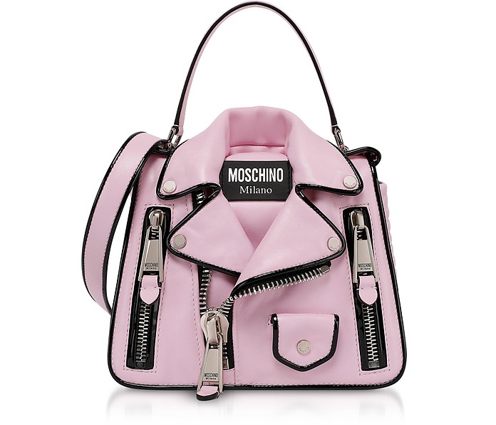 Pink Biker Jacket Top Handle Satchel Bag - Moschino