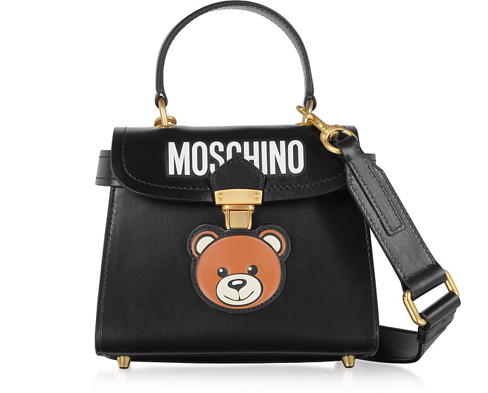 Black Teddy Bear Top Handle Satchel Bag - Moschino / XL[m