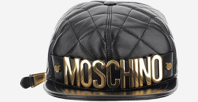 Black Quilted Leather Top Handle Bag - Moschino