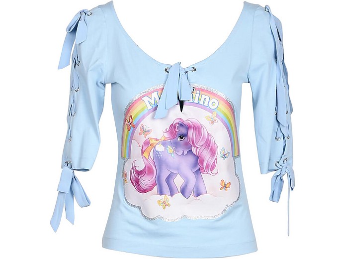 Moschino My Little Pony Light Blue Cotton Women's T-Shirt 8 (USA