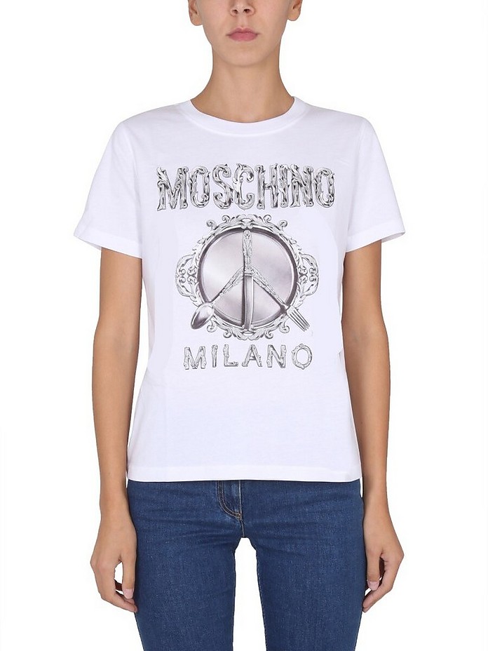 "Cutlery Logo" T-Shirt - Moschino / モスキーノ