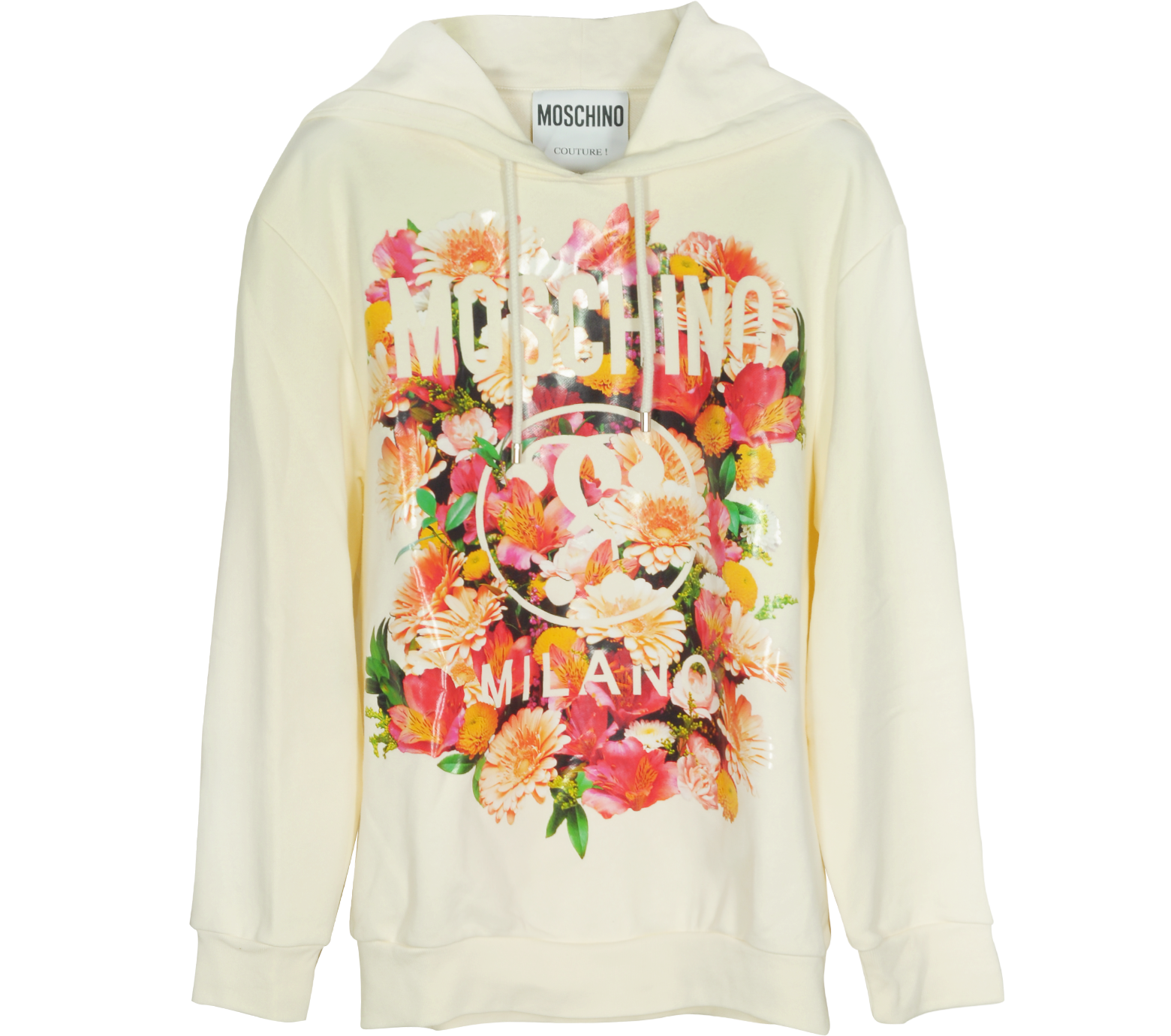 Floral Print Ivory Cotton Oversized 