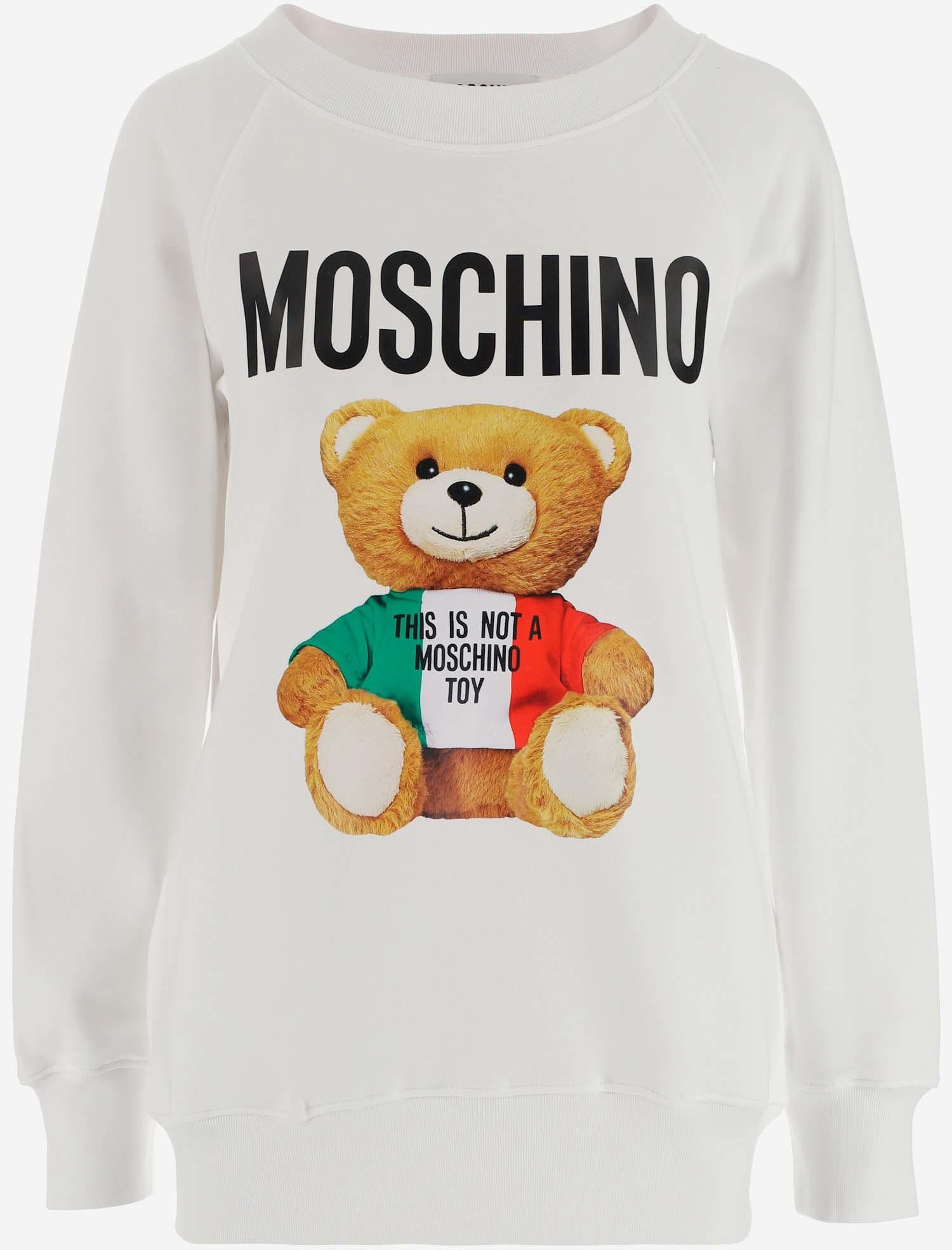 Total En trofast bjærgning Moschino White Cotton Teddy Bear Women's Sweatshirt 40 IT at FORZIERI
