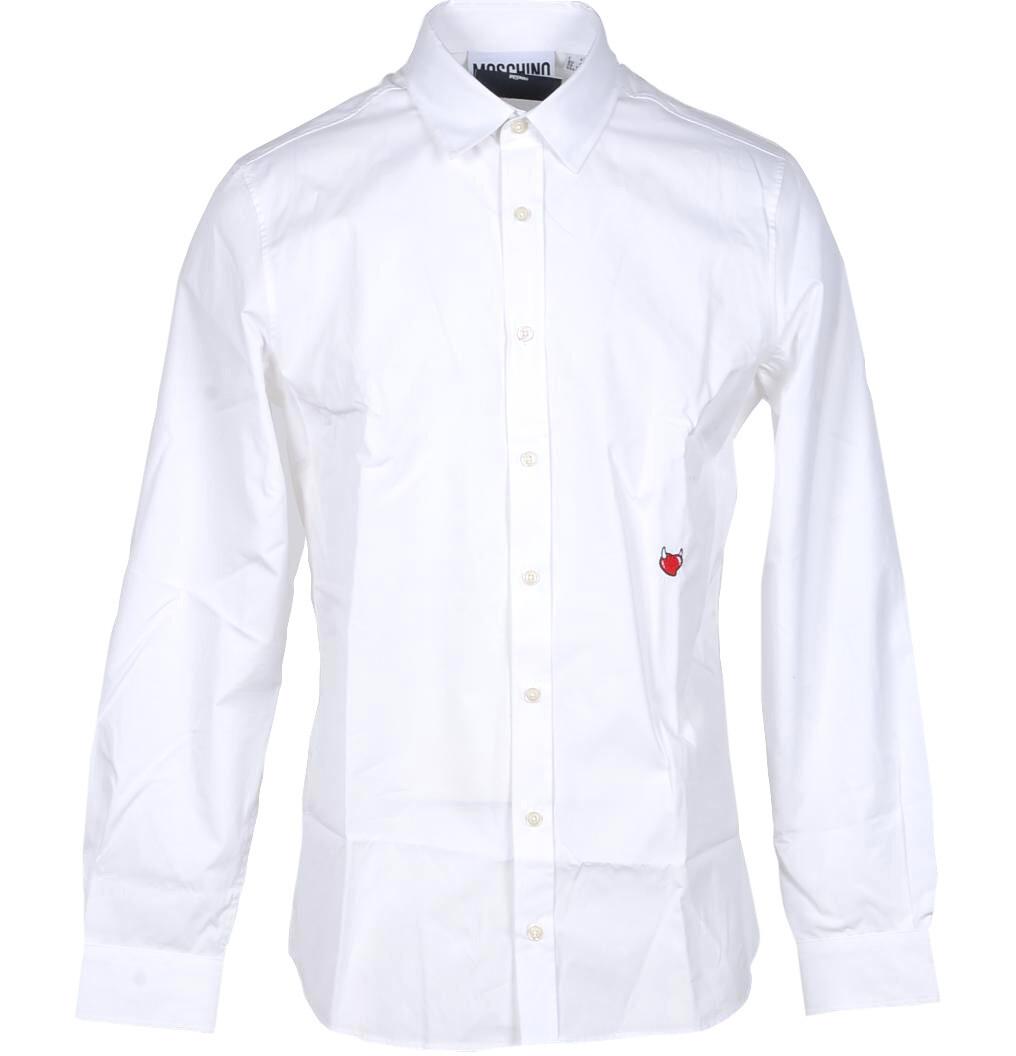 Moschino Red Heart Embroidered White 