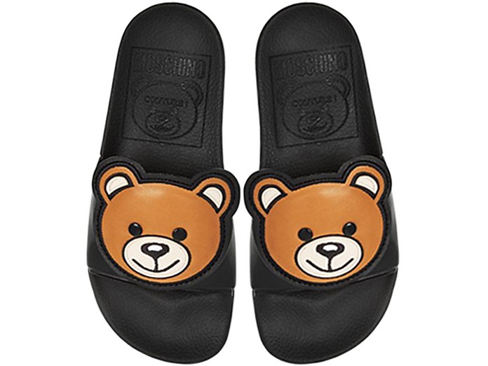 Black Teddy Bear Pool Sandals - Moschino / XL[m