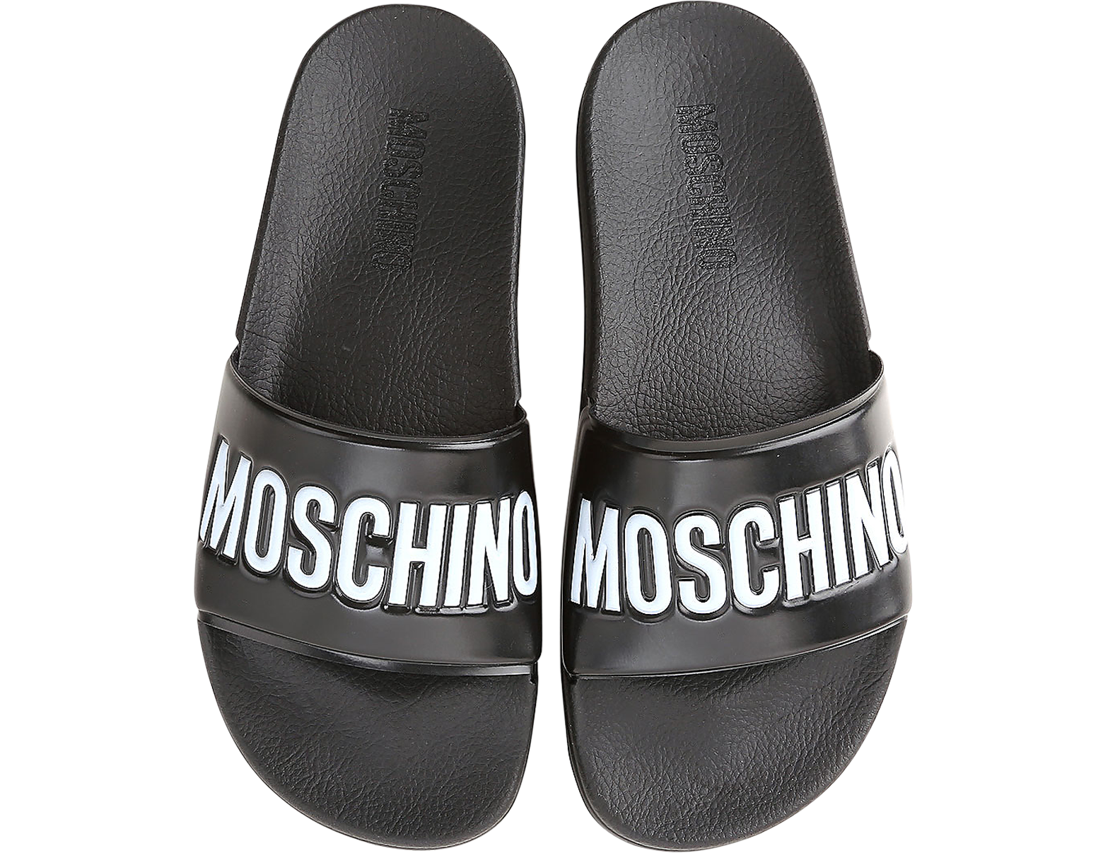 Moschino Black Pool Slider Sandals w 
