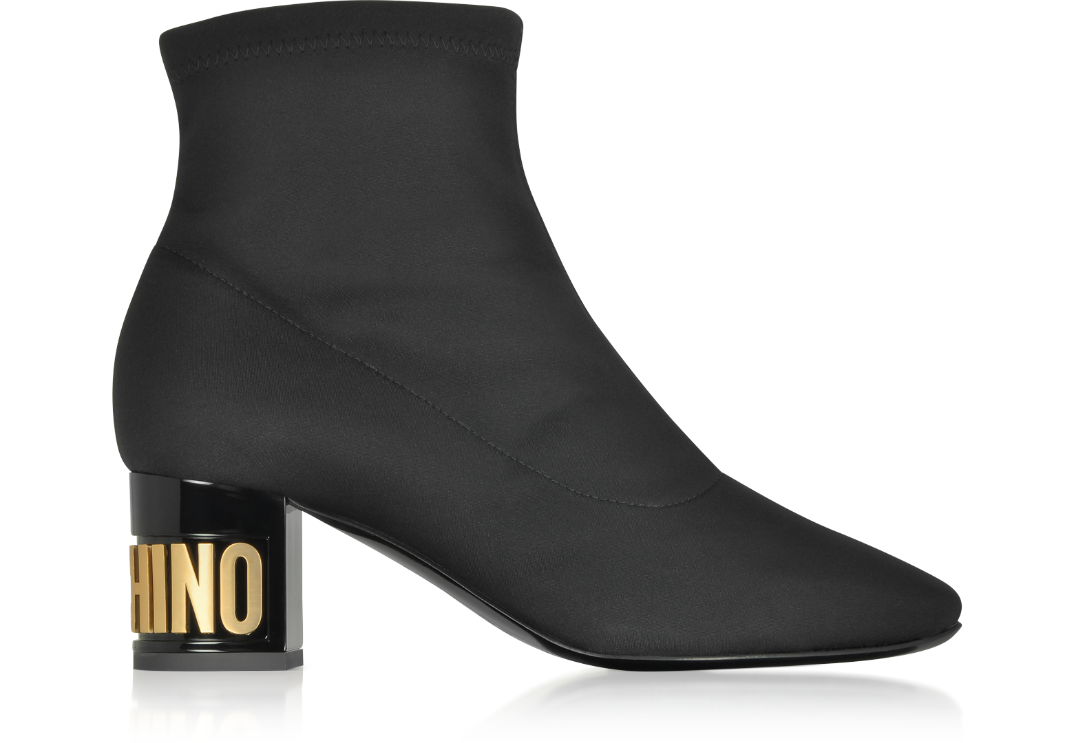 Moschino Black Neoprene Ankle Boots w 