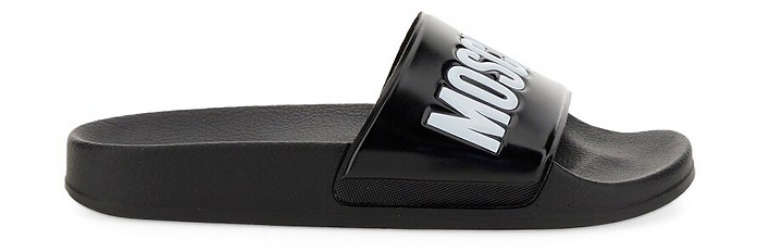 Slide Sandal With Logo - Moschino
