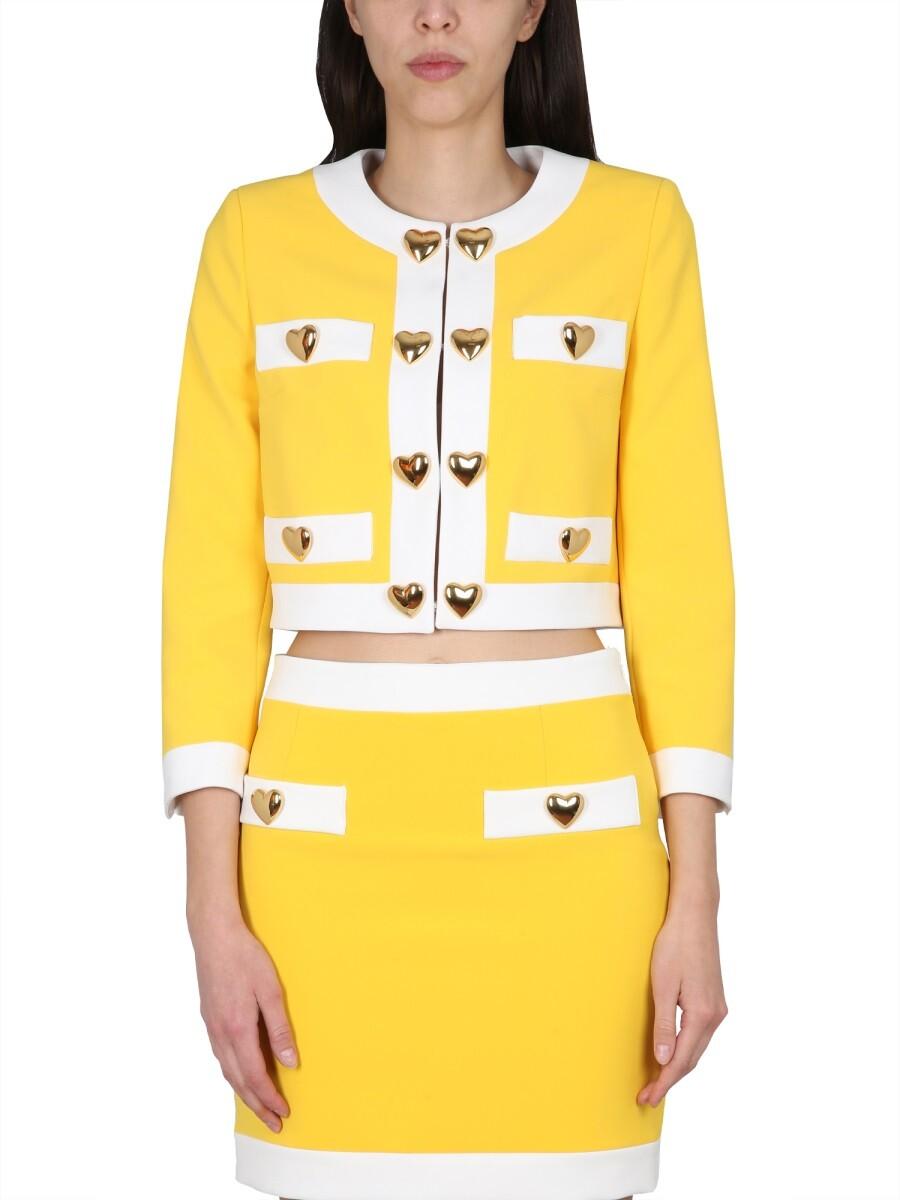 Moschino Heart Buttons Crepe Jacket 40 IT at FORZIERI