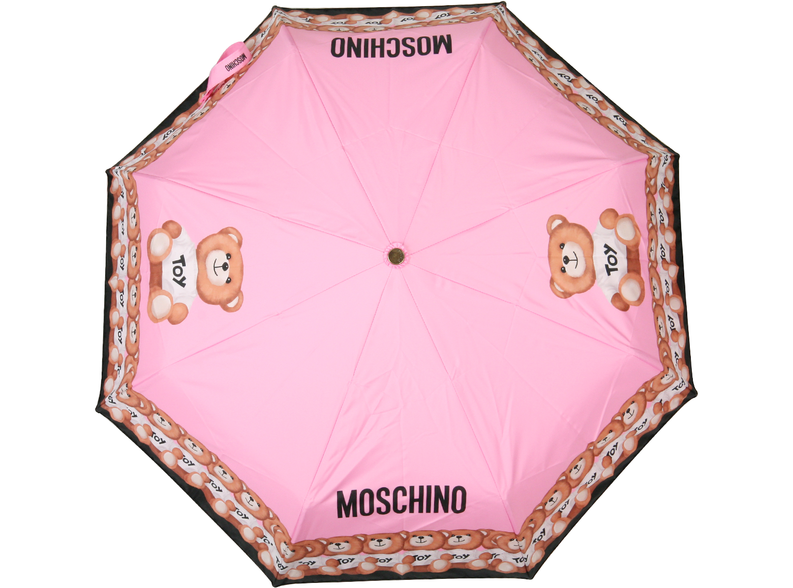 Moschino Bears in a Row Pink Umbrella 