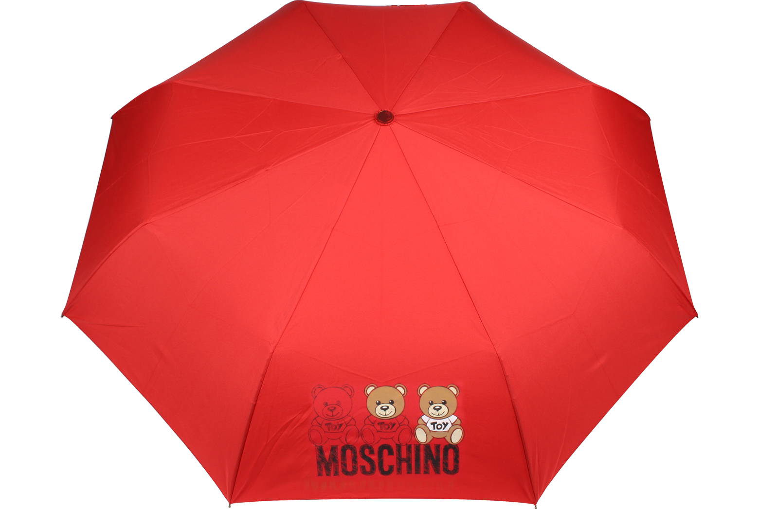 NWT Moschino Teddy Bear Retractable Umbrella Set In Red Color 99