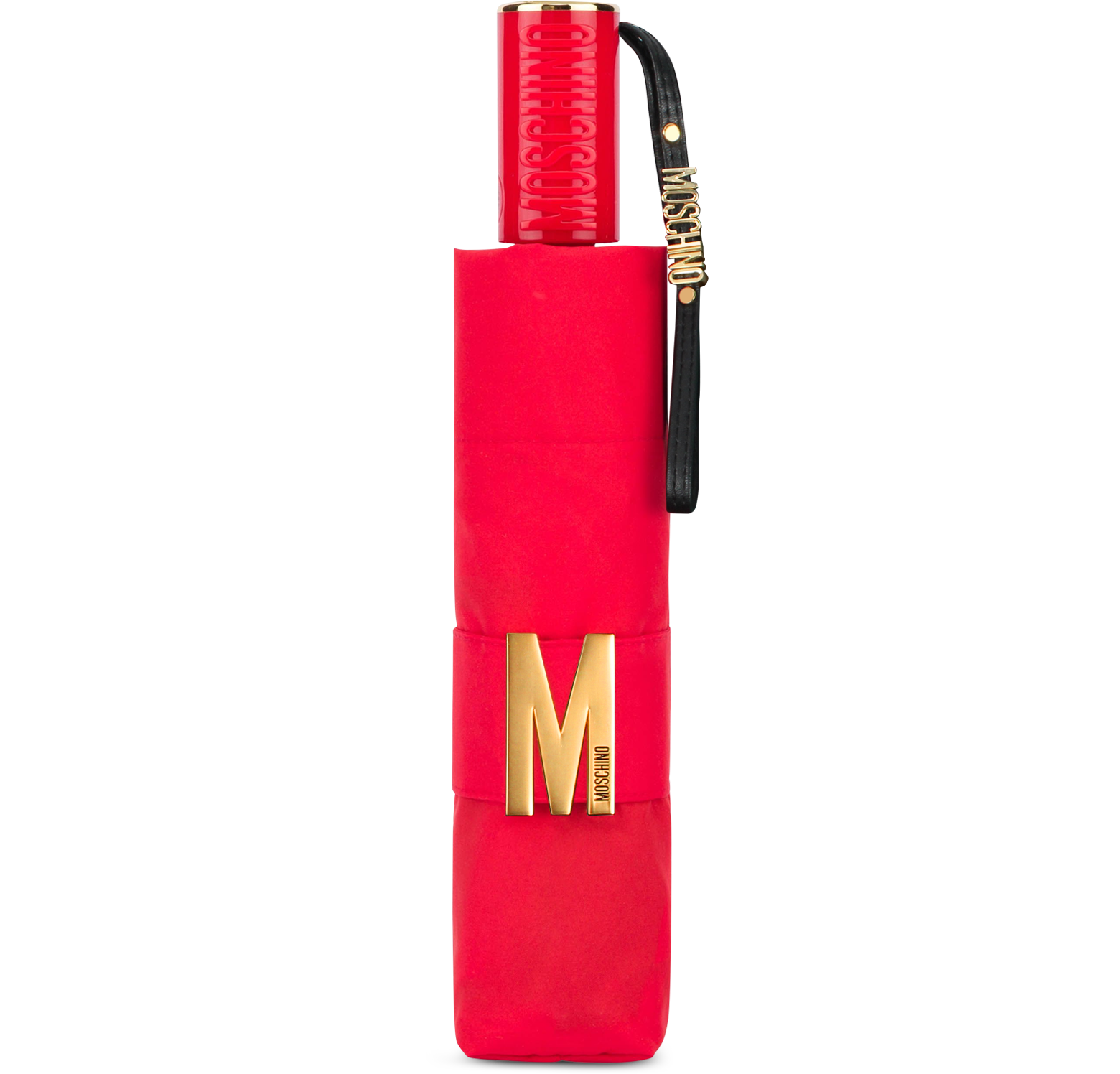 Moschino Red Open-Close M Logo Mini Umbrella at FORZIERI