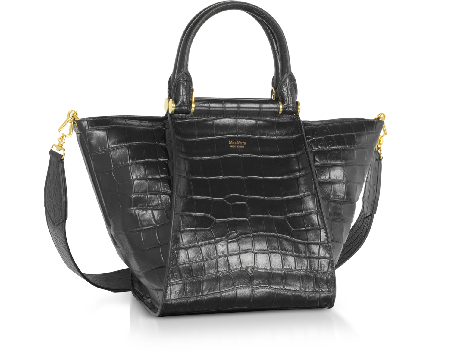 Anita Small Croco Embossed Leather Satchel bag