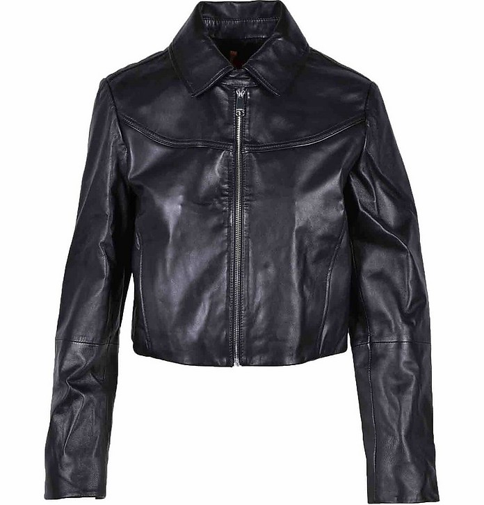 Women's Black Leather Jacket - Max Mara