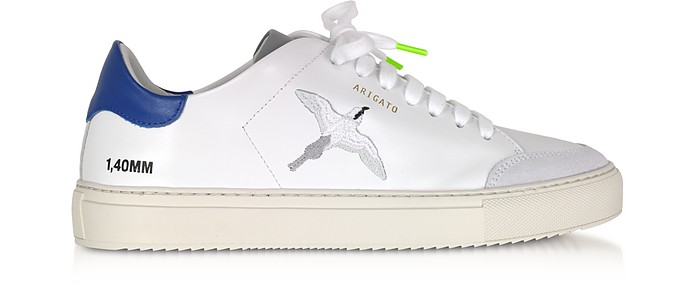 Clean 90 Triple Bird White Cobalt Blue Grey Leather Men's Sneakers - Axel Arigato