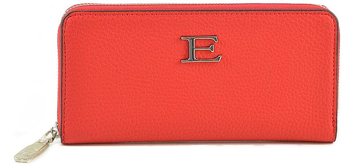 Red Women's Wallet w/E Logo and Zip - Ermanno Scervino