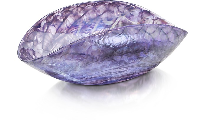 Agadir - Medium Purple Folded Murano Glass Dish - Yalos Murano