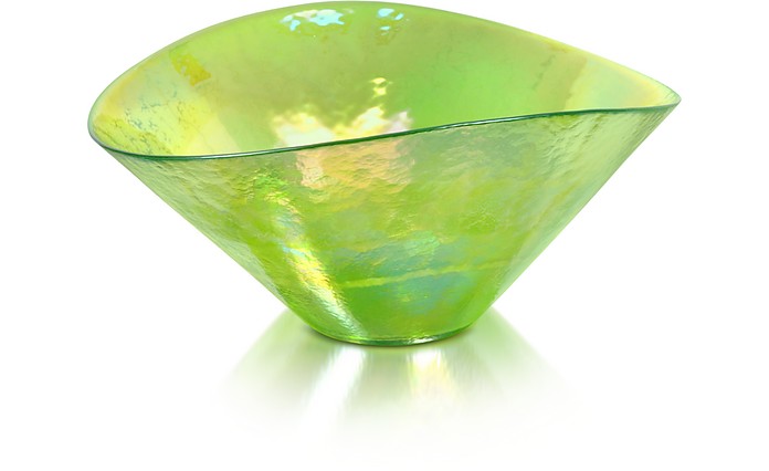 Tango - Green Swirl Murano Glass Bowl - Yalos Murano