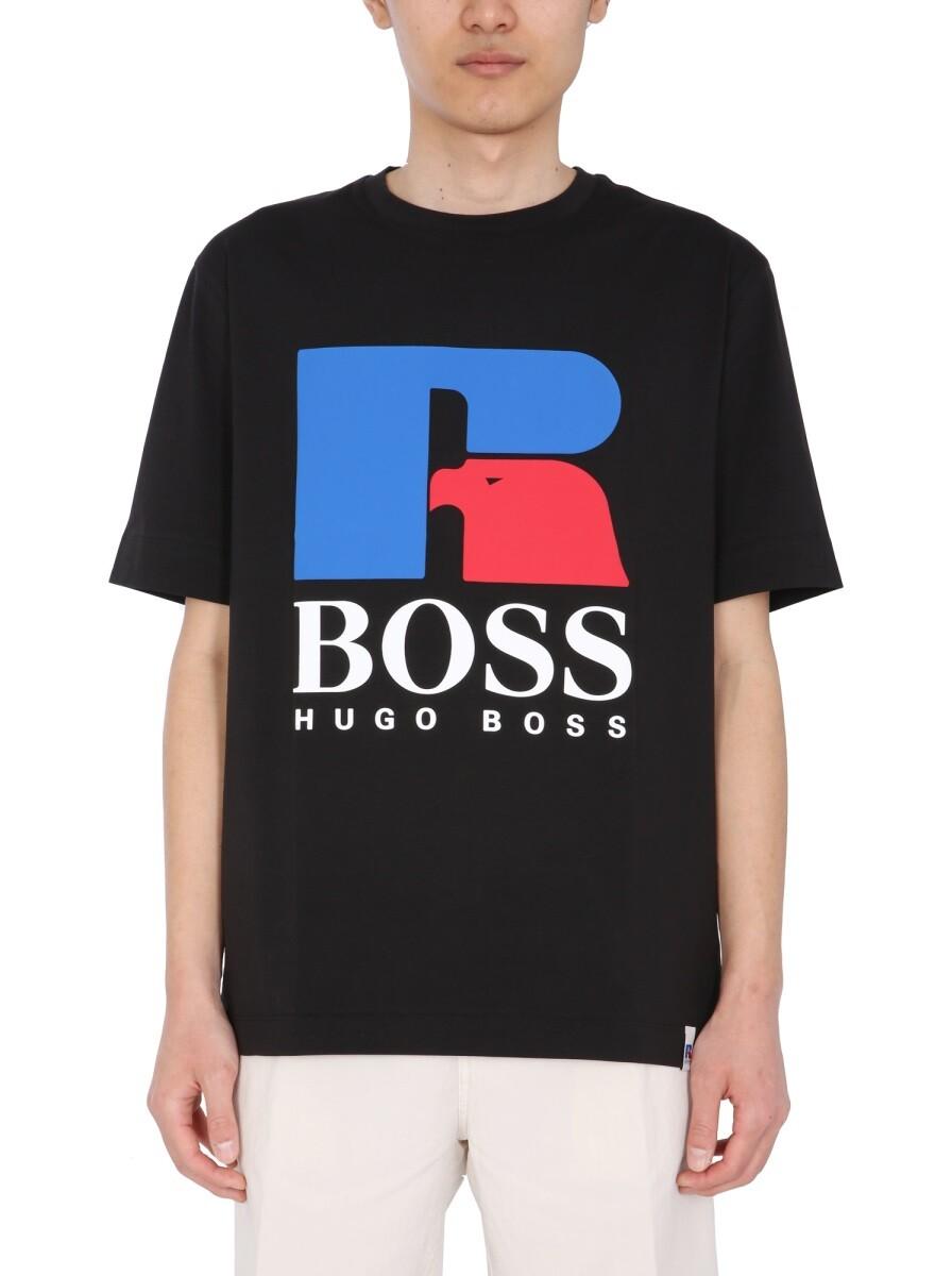 BOSS BOSS X RUSSELL ATHLETIC - Print T-shirt - bright blue/blue 