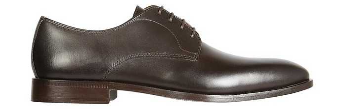 Dark Brown Leather Derby Shoes - Hugo Boss