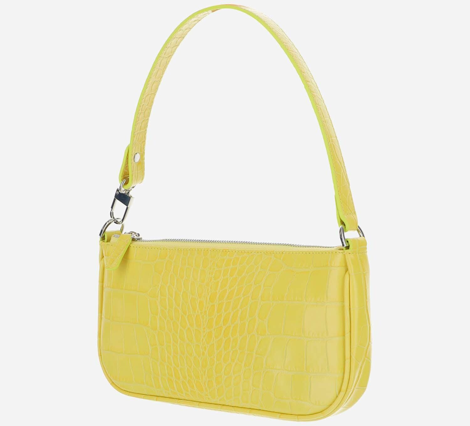 Top Clip Yellow Bag Leather Bag Clasp Closure Doris Shoulder 