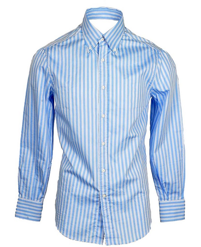 Men's White / Light Blue Shirt - Brunello Cucinelli