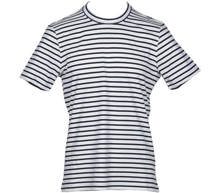 Men's White / Blue T-Shirt - Brunello Cucinelli / ulb N`lb