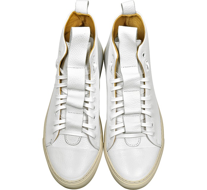Ylati Sorrento White Leather High Top Sneaker 40 EU | 8.5 US | 7.5 UK ...