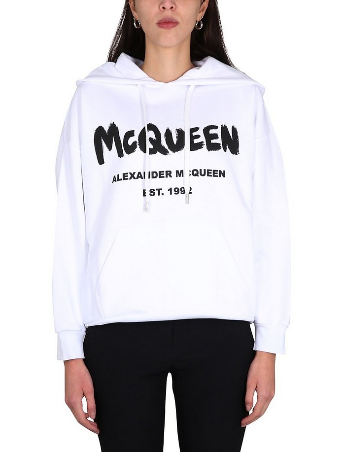 Graffiti Logo Print Sweatshirt - Alexander McQueen