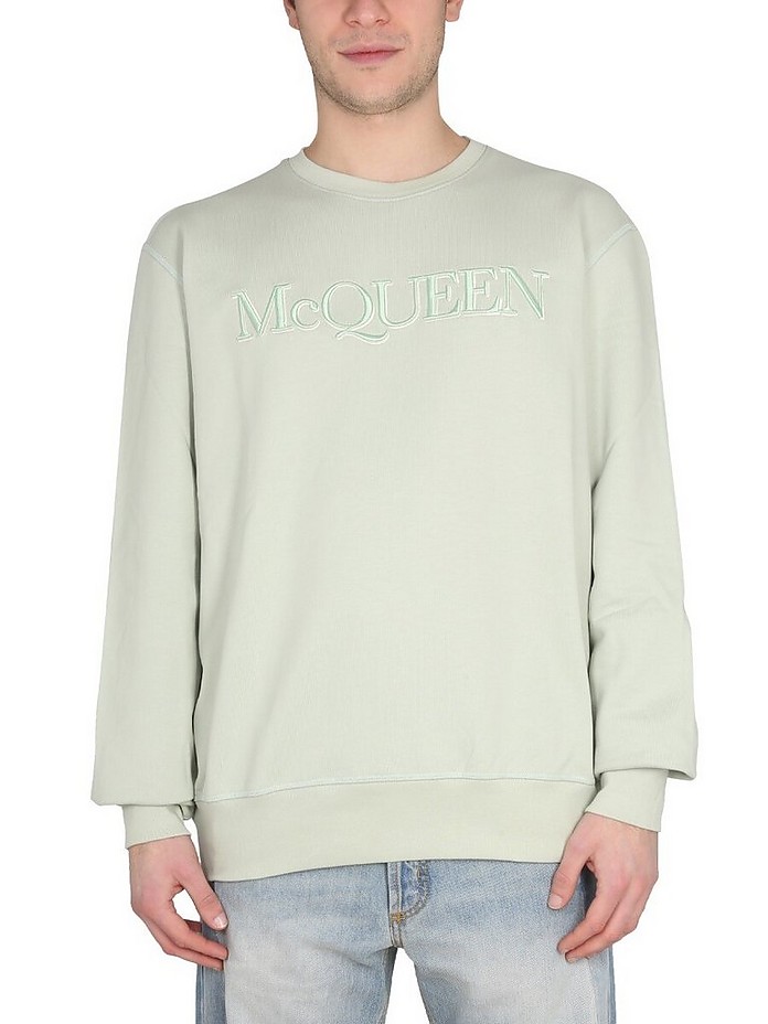 Sweatshirt With Logo Embroidery - Alexander McQueen