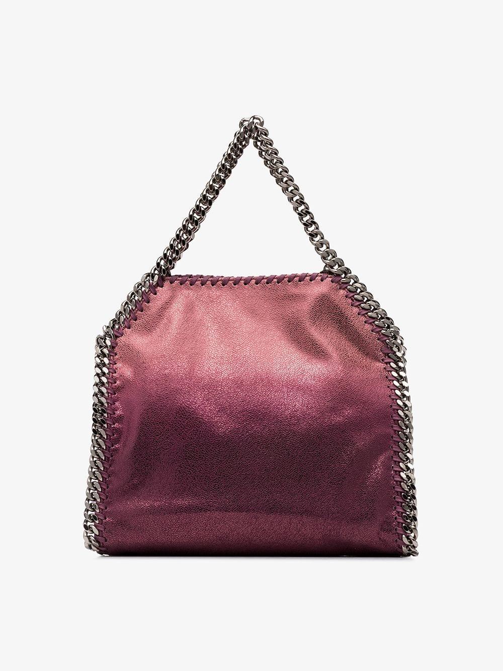 Stella McCartney Pink falabella mini metallic shoulder bag at FORZIERI