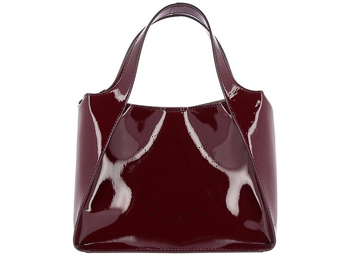 Burgundy Patent Eco- Leather Stella Tote Bag - Stella McCartney / Xe }bJ[gj[