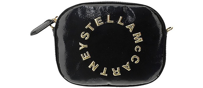 Black Patent Eco Leather Stella Logo Belt Bag - Stella McCartney