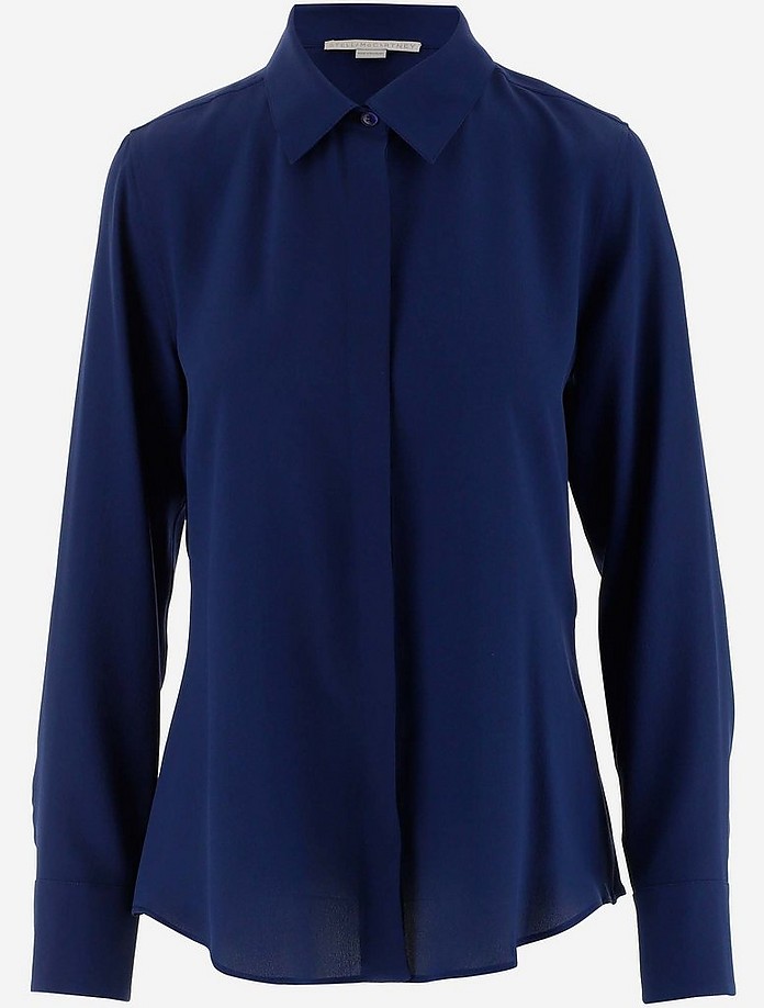 Blue Silk Women's Casual Shirt - Stella McCartney