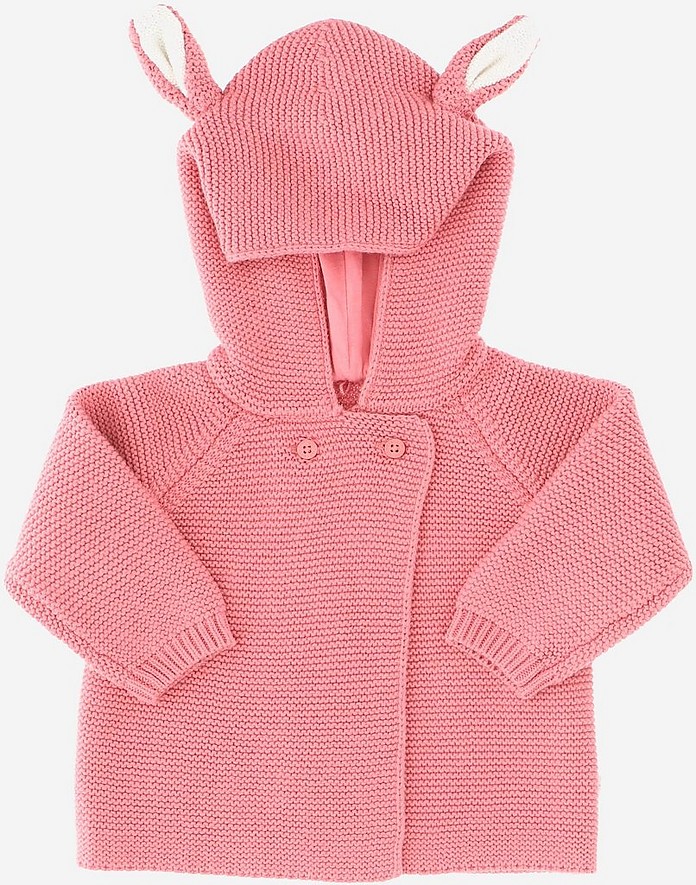 Hooded Cotton Blend knit Girl's Cardigan Sweater - Stella McCartney