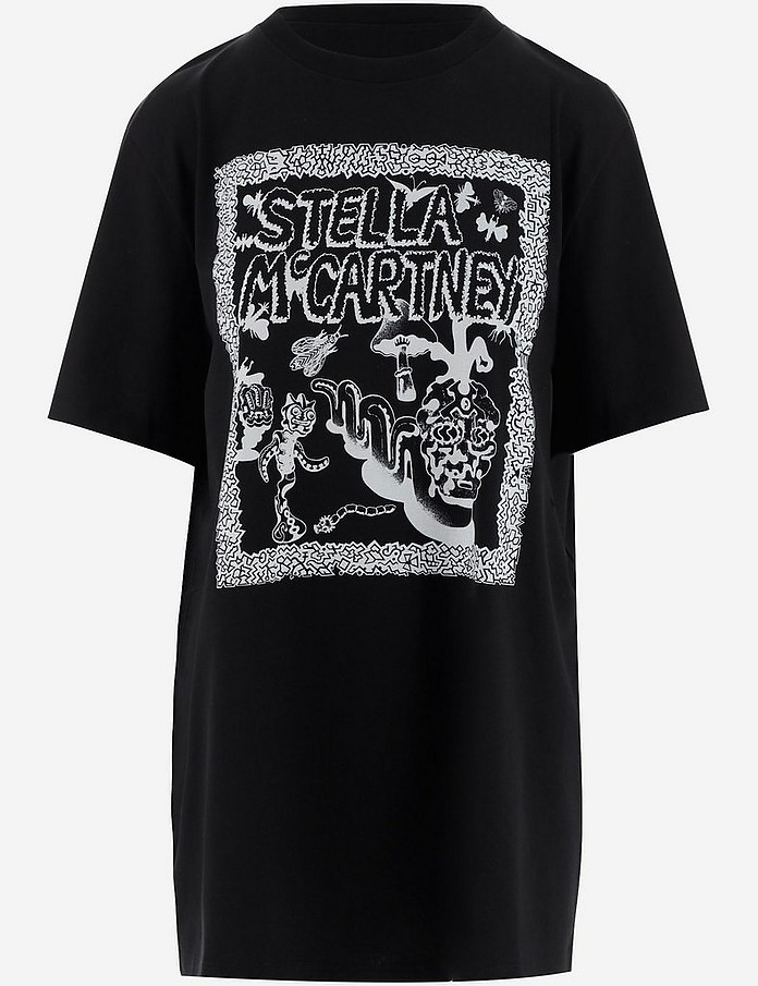 Black Cotton Women's T-Shirt - Stella McCartney / Xe }bJ[gj[