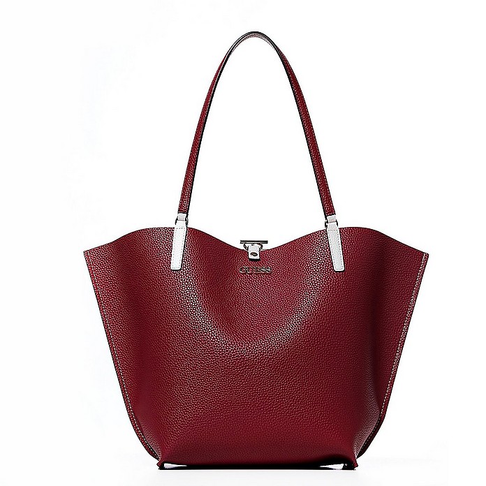 Stone/Claret Alby Reversible Tote Bag - Guess