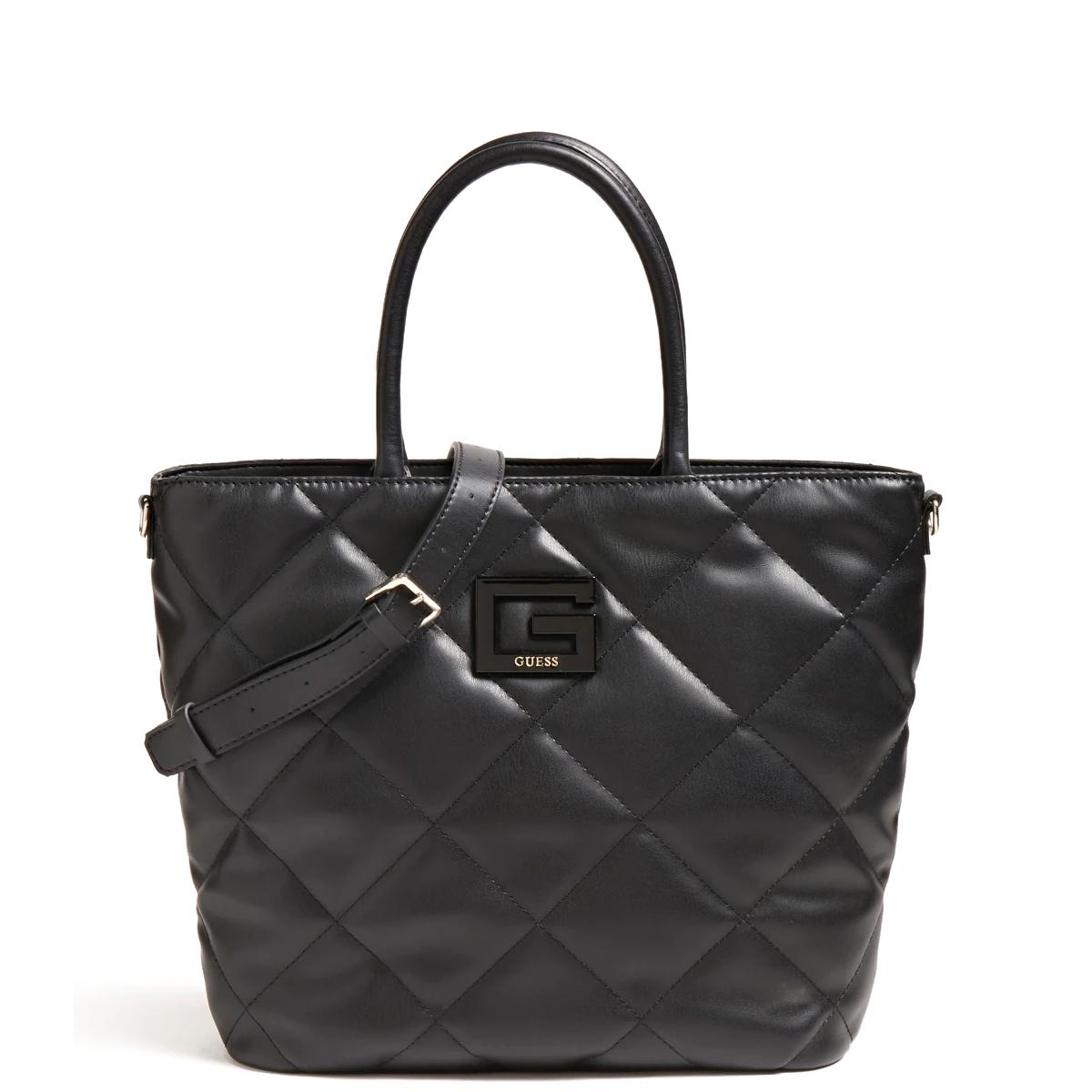 Guess Black Brightside Quilted Tote Bag