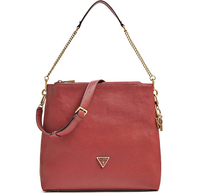 Guess Red Destiny Shoulder Bag w/Chain Strap at FORZIERI