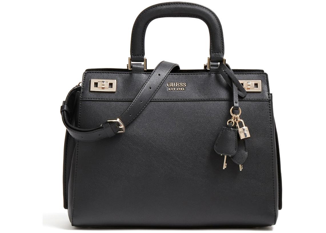 Guess Women's Katey Luxury Satchel Handbag Black